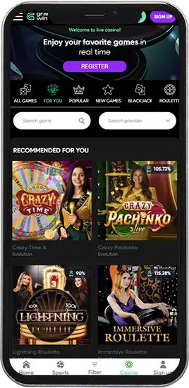 Unique slots and bonuses in the Granawin Casino app