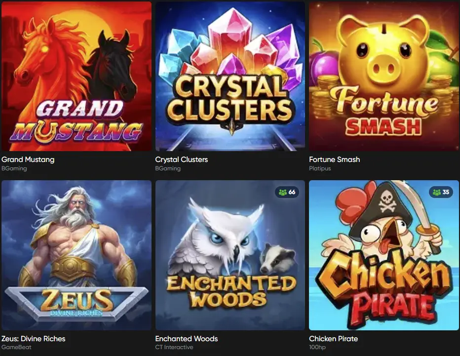 Catalogue complet des jeux du casino Granawin